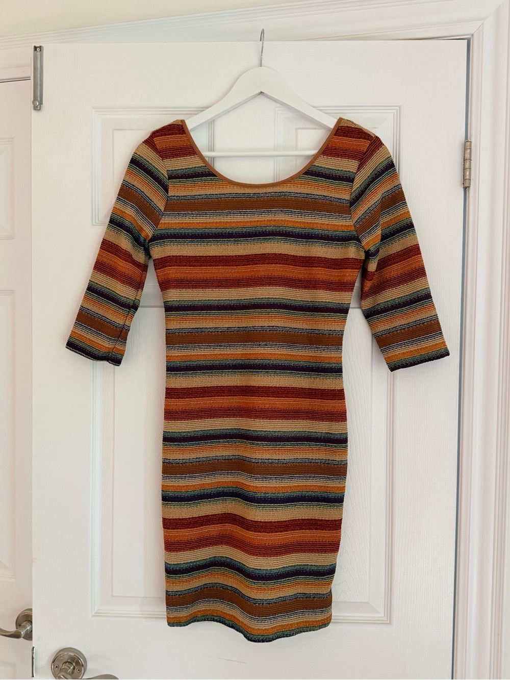 Y2K Bebe Striped Knit Bodycon Dress | XL | Made in USA